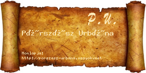 Pórszász Urbána névjegykártya